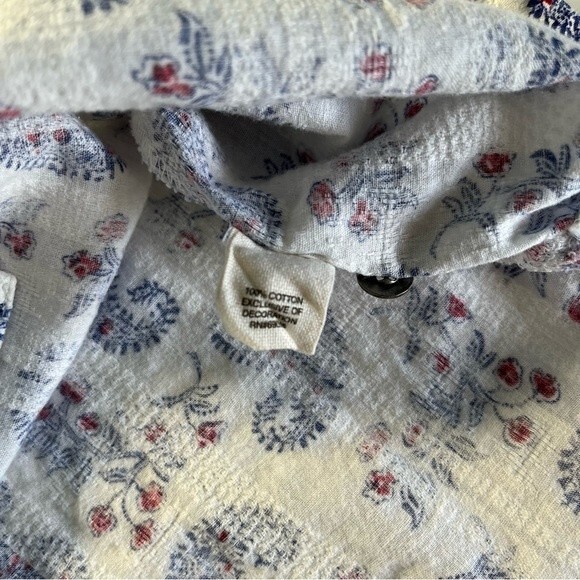 Ruff Hewn Red White Blue Paisley Tank Button Down Blouse Women’s Size Large - Picture 7 of 9